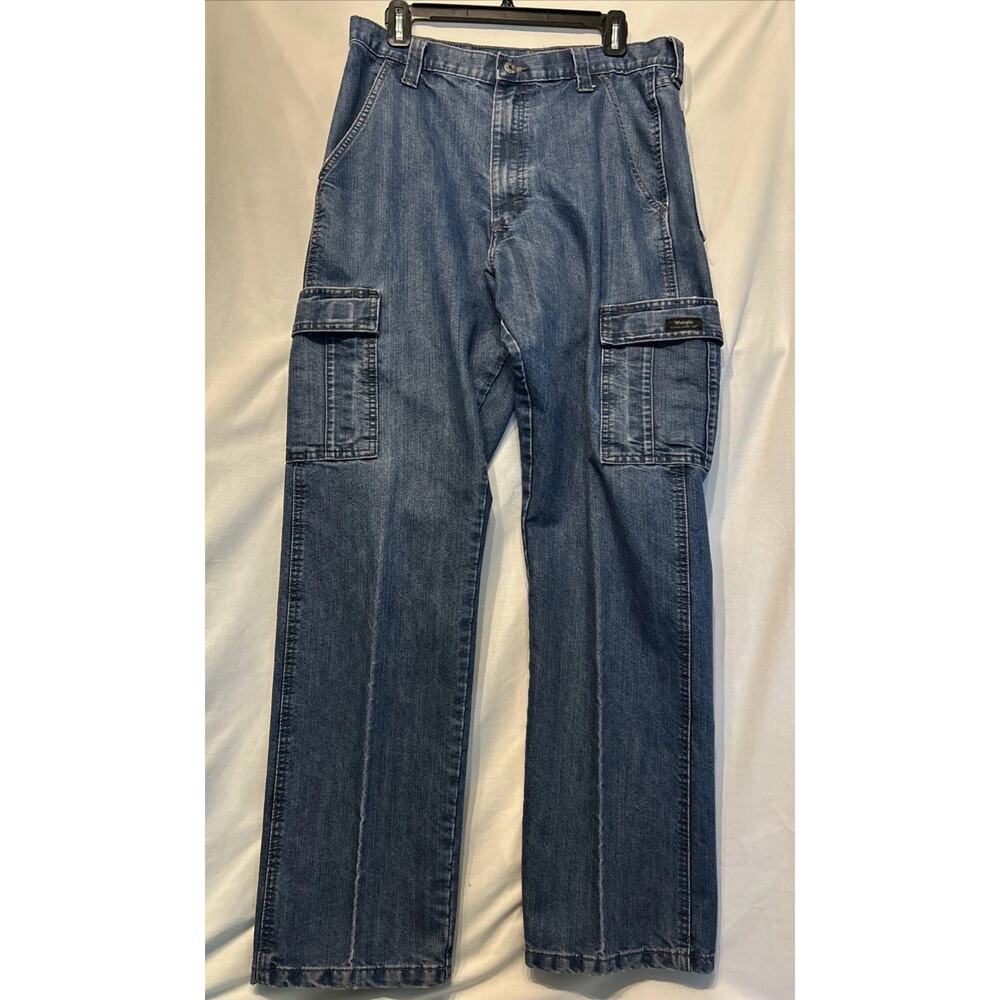 Wrangler Cargo Trouser Jeans Womens 33x34 Pockets Straight Leg